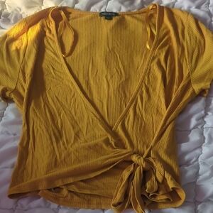 Wild Fable Golden Wrap Blouse